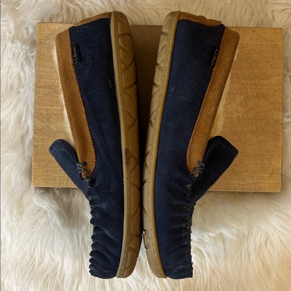 LL Bean Wicked Good Venetian Suede Loafer Slippers with Shearling Lining - Picture 4 of 9